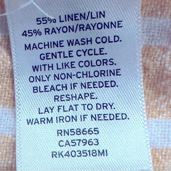 Abound Peach Striped Cropped Shirt has adjustable straps.Size Large - Picture 4 of 5